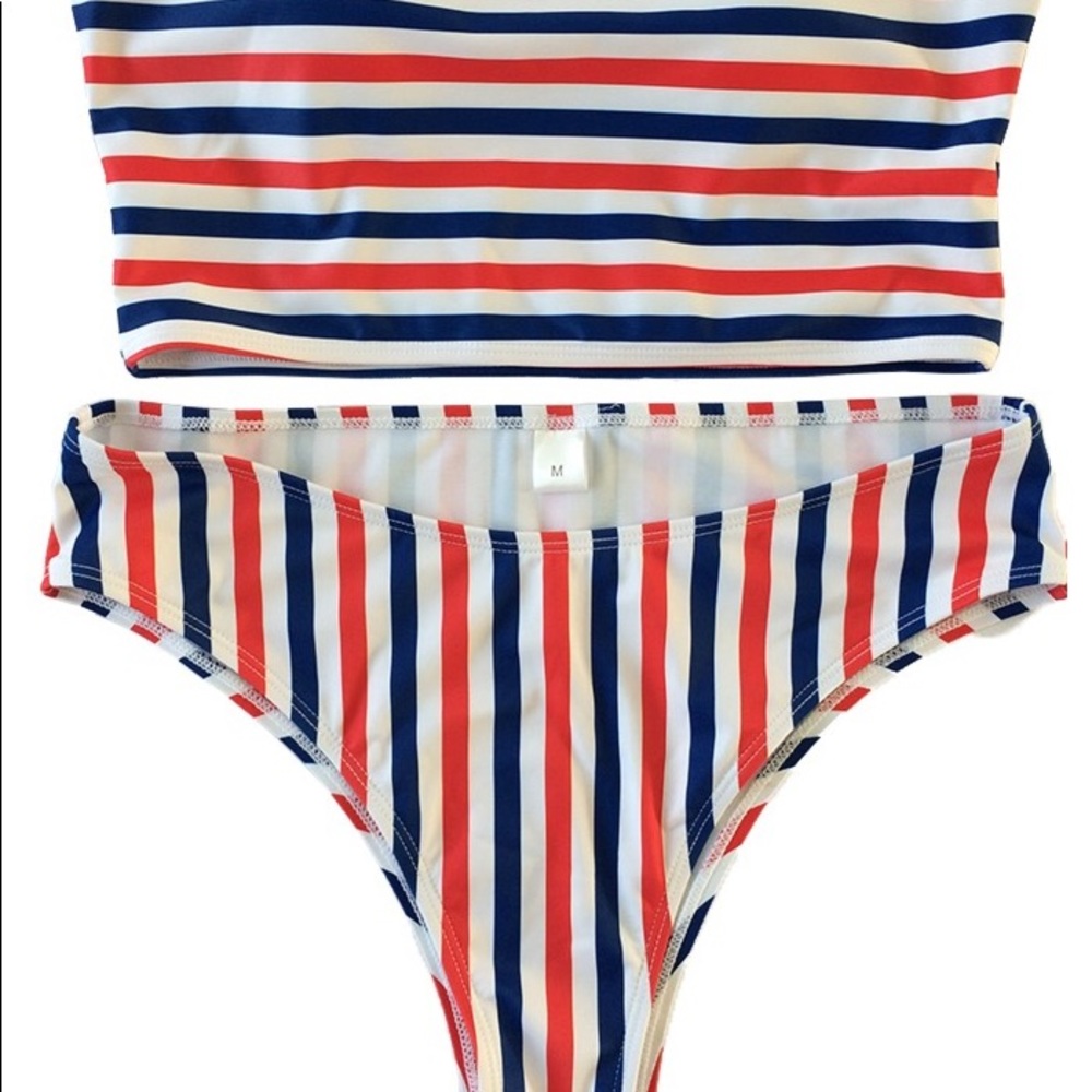 Striped Bandeau Bikini Set - Picture 5 of 8